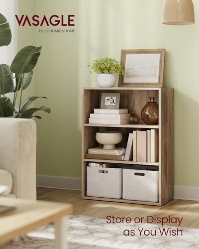 VASAGLE 3-Tier Bookshelf, Storage Organizer, 23.6 x 9.4 x 32 Inches