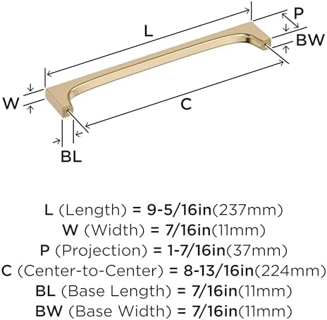 Amerock 8-13/16" Merced Golden Champagne Drawer Pull