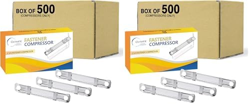 OLYMPX 500 Pcs of Prong Paper Fastener Compressors for Standard 2-Hole Punch, Works with 1 Inch - 3.5 Inch Capacity, 2.75 Inch Center for Paper Fastener Prong Bases, Bulk-Packed (Pack of 2)