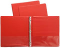 Orange Vinyl Standard 3-Ring Binders, 1-Inch, for 8.5" x 11" Sheets, with Inside Pockets, 3-Pack