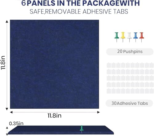 36" x 24" Felt Bulletin Board & Cork Board Alternative, Denim Blue