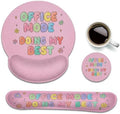 3 Piece Wrist Rest Mouse Pad Set with Keyboard Support Office Humor Quote