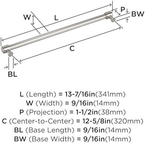 Amerock 12-5/8" Faircrest Satin Nickel Drawer Pull