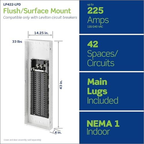 Leviton 42 Space, 42 Circuit Indoor Load Center with Main Lugs, LP422-LPD