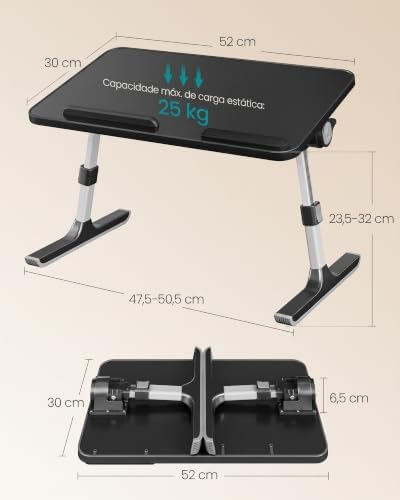 SONGMICS Laptop Bed Desk, Adjustable Lap Desk for Bed with 6 Heights