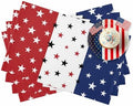 July 4th Placemats Set of 4- Red White Blue Heat Resistant Placemat Washable Cotton Linen Summer Table Mats Independence Day Party Holiday Decorations for Home Kitchen Dining Table Outdoor Indoor