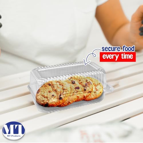 MT Products Clear Plastic Loaf Container 7.6" x 5.1" x 3.6" - Small Hoagie Container (Pack of 40) - Made in the USA