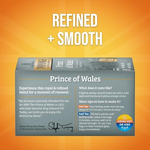 Twinings Prince of Wales Black Caffeinated Tea Bags, 20 CT Box (6 Pack)