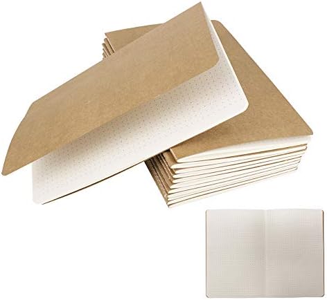 zmybcpack 12 Pack A5 Dot Grid Paper Notebook, Kraft Dot Journal Notebook