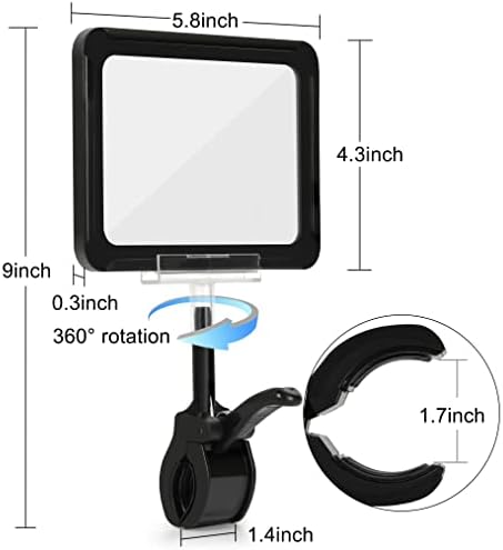 7 Pcs Rotating Sign Holders with Clamp, 6 x 9" PVC Cards for Clothing Rack