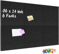 DOLLAR BOSS Felt Cork Board Tiles, 6 Pcs 12" x 12" Bulletin Board, Black