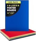 Hygloss Colored Poster Board 11 x 14, 100 Pack, Assorted Standard Colors