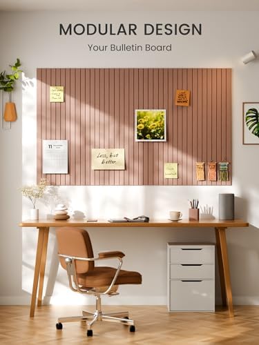 Bumusty 36"x 24" Large Felt Bulletin Board Tiles,Terracotta