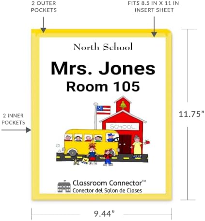 C-Line Classroom Connector School-to-Home Folders, Yellow, 25 per Box (32006)