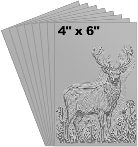 Yeaqee 8 Pcs Linoleum Block Rubber Carving Block Soft Linocut Blocks Large Linoleum Sheet Unmounted Lino Plates for Engraving Art Project Printmaking Artist Studio Supplies (4 x 6 Inch,Gray)