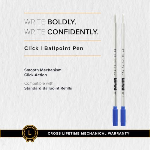 Cross Click Chrome Ballpoint Pen, Medium Point, Black Ink