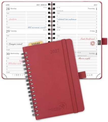 POPRUN 2027 Pocket Planner (Small-4'' x 6.25'') Weekly and Monthly Calendar