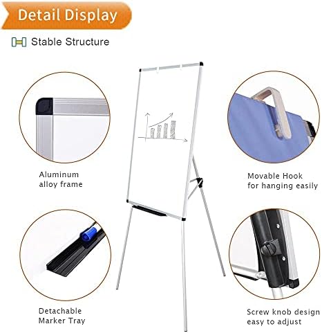VIZ-PRO Whiteboard Easel, 36 x 24 Inches, Portable Stand Dry Erase Board