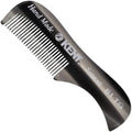 KENT A 81T Graphite X-Small Men's Beard Mustache Pocket Comb, Fine Toothed for Facial Hair Grooming and Styling. Hand-Made of Quality Cellulose Acetate, Saw-cut Hand Polished. Made in England