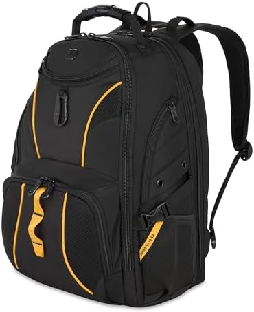 SWISSGEAR 1900 ScanSmart Laptop Backpack, Fits Most 17-Inch Laptops, TSA-Friendly Lay-Flat Design, RFID Protection, and Tablet Pocket, Black, 31L, 18.5-Inch