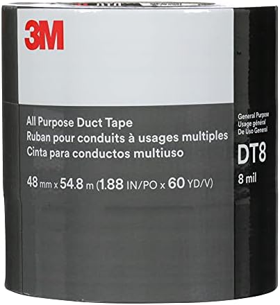 3M All Purpose Duct Tape DT8, Silver, 1.88 in x 60 yd, 8 mil, 3 Roll/Pack