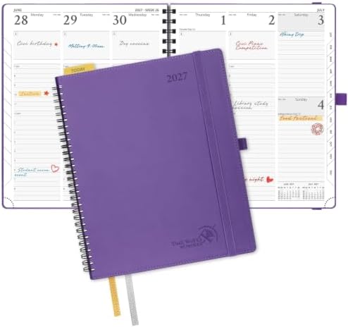POPRUN 2027 Planner, 8.5'' x 10.5'', Weekly and Monthly Daily Calendar Book
