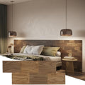 Wall!Supply 3D Wall Panels – Reclaimed Squared Asian Teak Wood – Home Decor Wallpaper Alternative for Living Room, Bedroom & Office – Easy DIY Installation – 10 Pack, Covers 9.68 Sq Ft