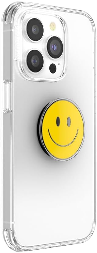 PopSockets Adhesive Phone Grip, Holder- Enamel Be Happy | Secure Comfortable Hold, Anti-Drop, Kickstand, Yellow, Butter, Electronic Accessories, For iPad/Kindle/iPhone/Android