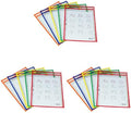 C-Line Reusable Dry Erase Pockets, 9 x 12 Inches, Assorted Primary Colors, 5 Pockets per Pack (40630) (Pack of 3)