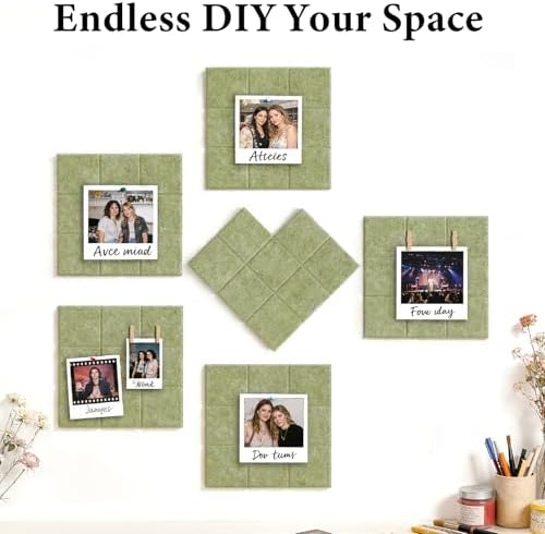 Large Felt Bulletin Board for Walls: 12-Pack Black Cork Board Alternative 11.8x11.8 Inch Peel and Stick Pin Board Wall Decor for Home Organization, Office Memo Board, Self-Adhesive Wall Tiles