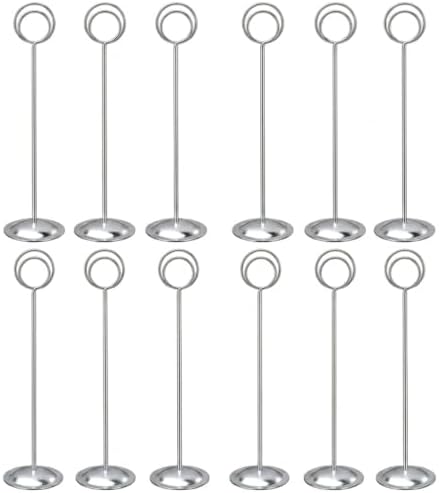 HOHIYA 12 Pack Silver Table Number Holders 12" Wedding Place Card Stands