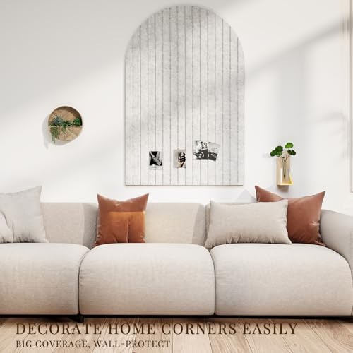 JBER Large Arched Felt Bulletin Board 36" x 24", 6 Pack, Silver Gray
