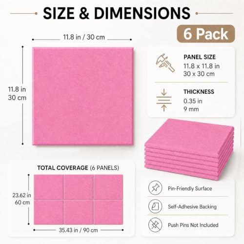 Felt Bulletin Board Tiles, Large Cork Board Alternative, 24 x 36in