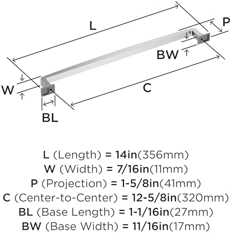 Amerock 12-5/8" Westerly Polished Chrome Drawer Pull