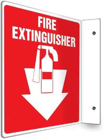 AccuformNMC Fire Extinguisher 90D Projection Sign