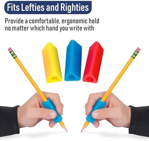 The Pencil Grip- Classic Triangle Grip, Pencil Holder, Ergonomic Writing Aid, Pencil Grips for Kids Handwriting, Perfect for Right or Left Handed Users, Assorted Colors, Pack of 48
