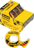 Scotch Double-Sided Tape, 1/2 in x 250 in (12.7 mm x 6.35 m), 3 Count (Pack of 12)