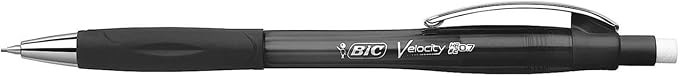 BIC Velocity Pro Refillable Mechanical Pencils - Black - Box of 12 (3 HB) Lead Pencils 0.7 mm with Eraser