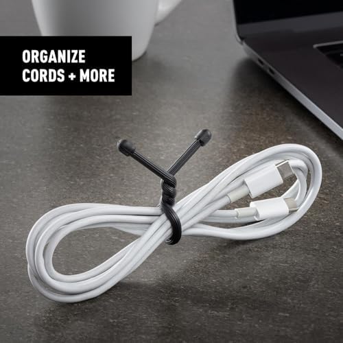 Nite Ize Original Gear Tie - 6-Inch Reusable Rubber Twist Tie - Reusable Gear Ties - Electric Cord Organizers - Twist Ties for Cords - Reusable Zip Ties - Black, 6-Inch, 12 Pack