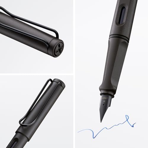 LAMY safari umbra - Fountain Pen with ergonomic grip & polished steel nib in size EF - ideal for any Writing & Calligraphy - including LAMY T 10 blue cartridge - Right-Handed