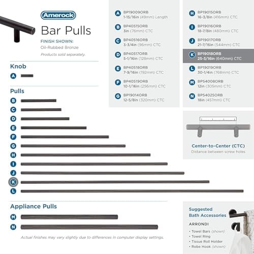 Amerock 25-3/16" Bar Pulls Oil-Rubbed Bronze Drawer Pull