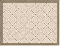 Kate and Laurel Framed Fabric Pinboard 26 x 20, Green Lattice Pattern Printed Linen Classic Bulletin Board for Use as a Vision Board or Wall Organization, Florence Light Brown Frame