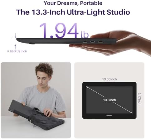 GAOMON PD1320 Drawing Tablet with Screen, Full-Laminated, 120% sRGB, 13.3"