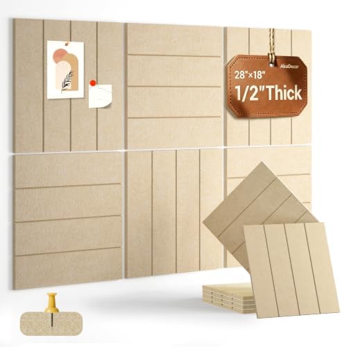 28" x 18" Felt Bulletin Board Tiles 1/2" Thick, Tan
