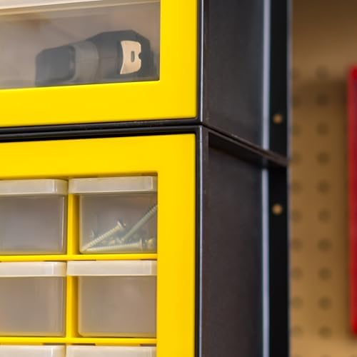 IRIS Plastic Hardware Storage Drawer, 44 Drawer Parts Cabinet - Yellow