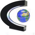Estefanlo Floating Globe with LED Lights C Shape Magnetic Levitation Floating Globe World Map for Desk Decoration (Blue)