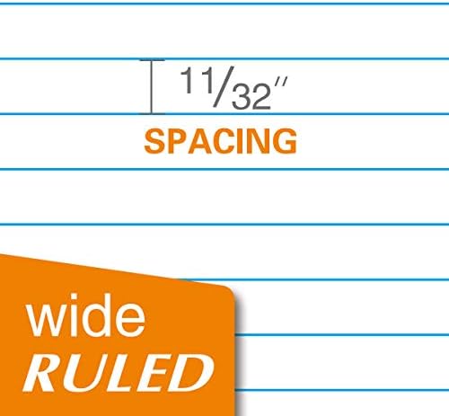Kaisa loose Leaf Paper Filler Paper 1800 Sheets 8"x10.5",Wide Ruled, 3-Hole Punched for 3-Ring Binders, Carton of 12pack