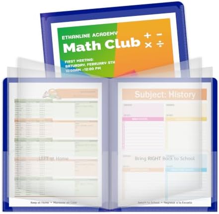 C-Line Classroom Connector™ Multi-Pocket School-to-Home Portfolio, Blue, 15/BX (32305), 9.5 x 11.75 x 0.25