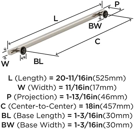Amerock 18" Everett Satin Nickel Appliance Pull