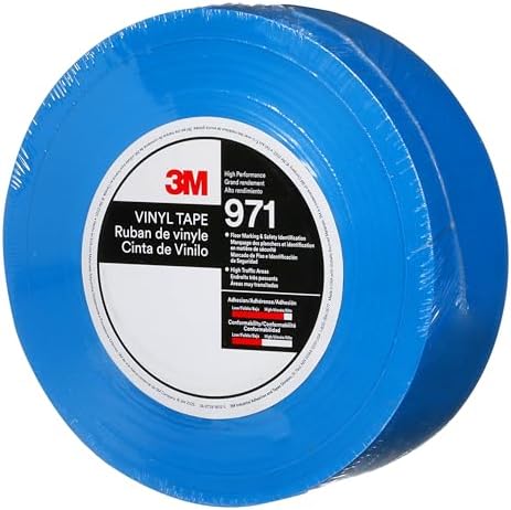3M Durable Floor Marking Tape 971, Blue, 2 in x 36 yd, 17 mil, 1 Roll